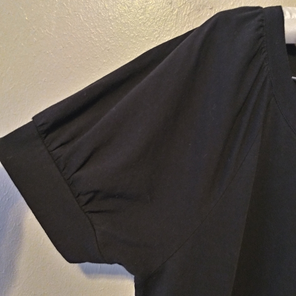 Black Dress with Belt and Short Sleeves and Ruffle Size XL - Picture 4 of 7